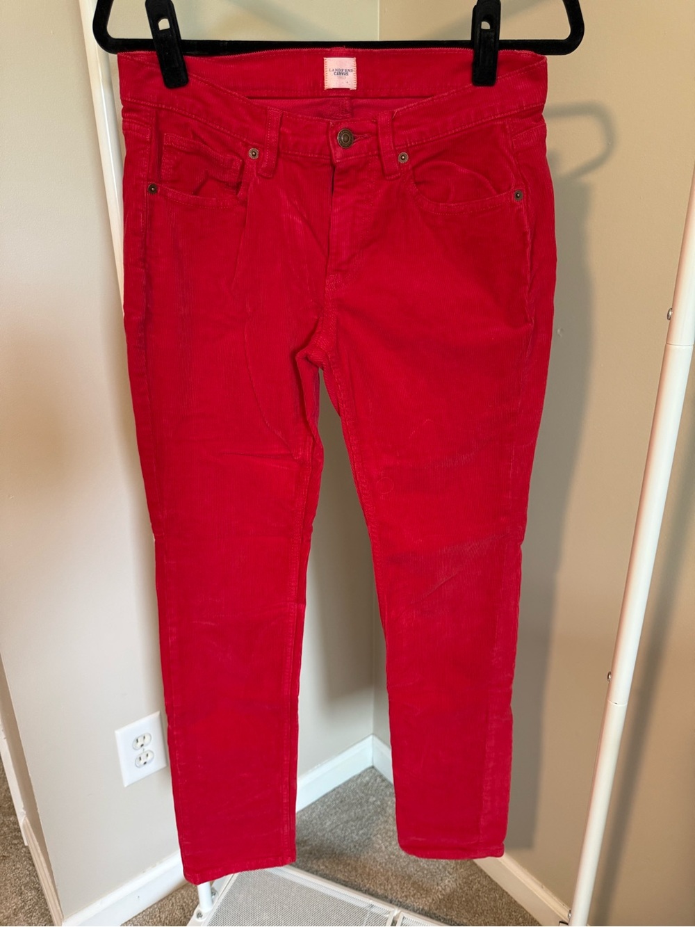 Lands' End Red Corduroy Skinny Jeans